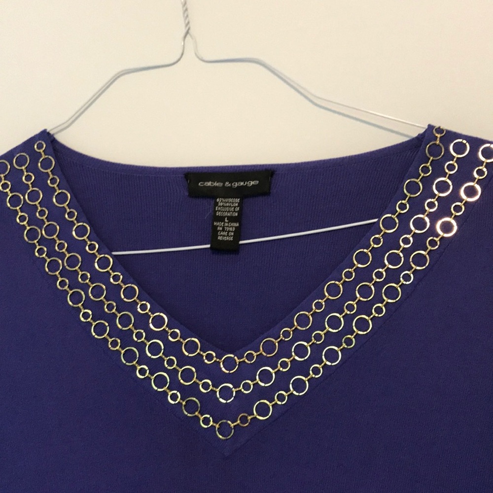 Jewel Embellished V Neck Sweater